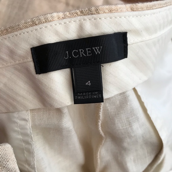 J.Crew pale metallic gold linen pants - Picture 3 of 7